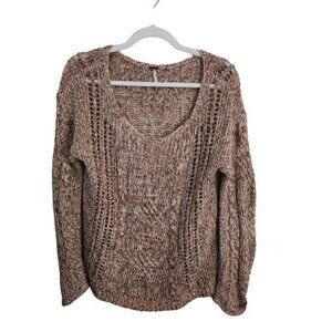 Free People Pegasus Yarn West End Pullover Sweater Strawberry Combo Size S